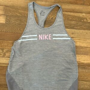 Nike Gray Tank Top with Pink and White Accents